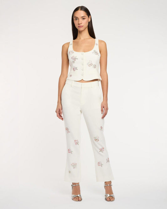 Cinq à Sept Blooming Linework Cropped Kerry Pant