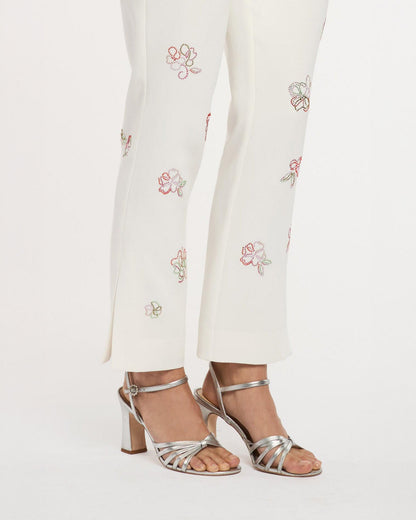 Cinq à Sept Blooming Linework Cropped Kerry Pant
