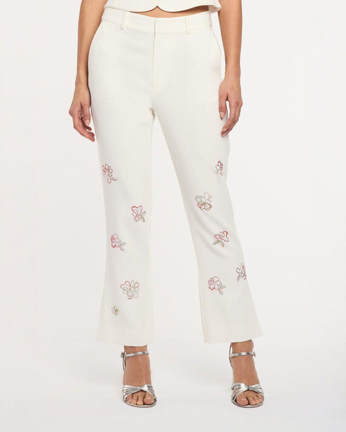 Cinq à Sept Blooming Linework Cropped Kerry Pant