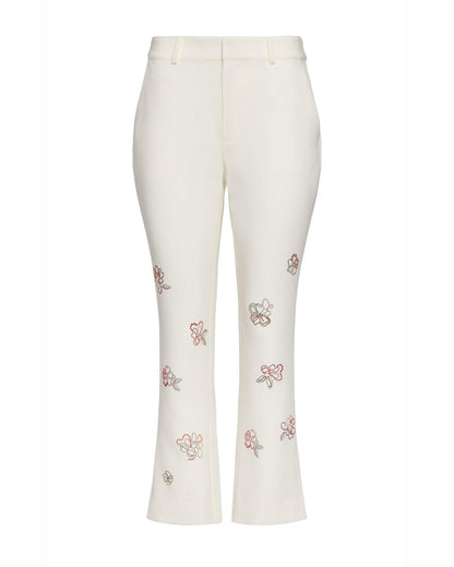 Cinq à Sept Blooming Linework Cropped Kerry Pant