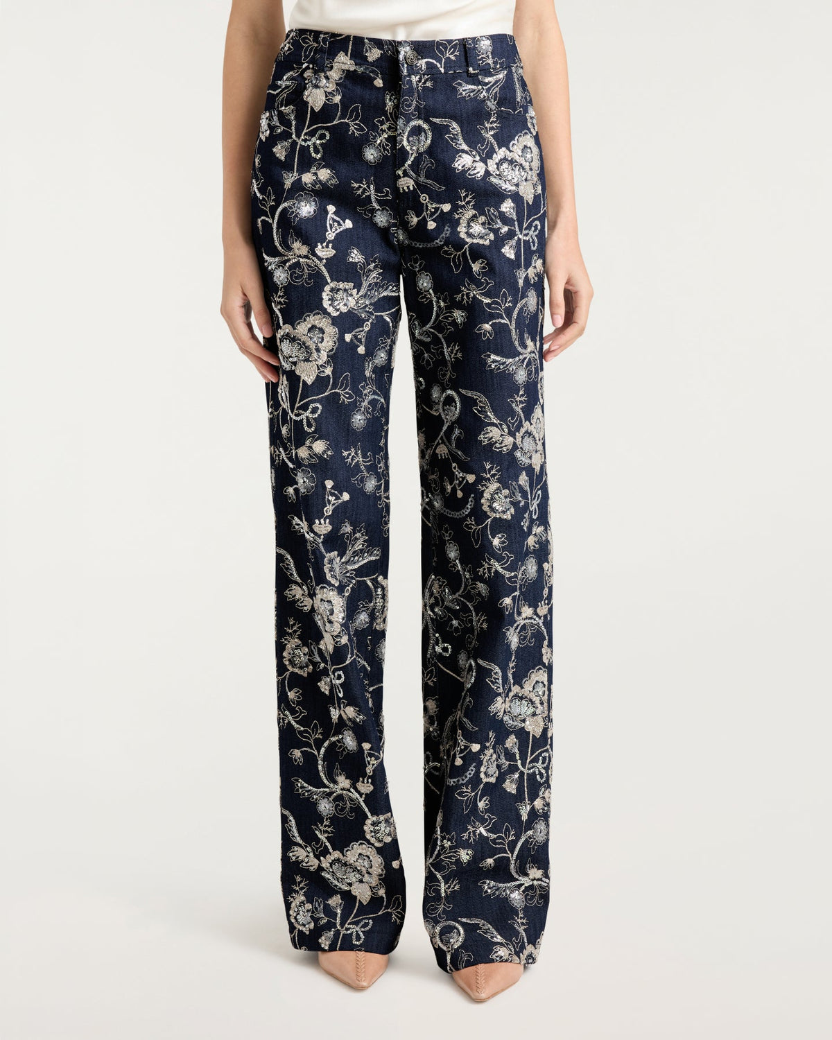 Cinq à Sept Garden Embroidered Nolita Jeans