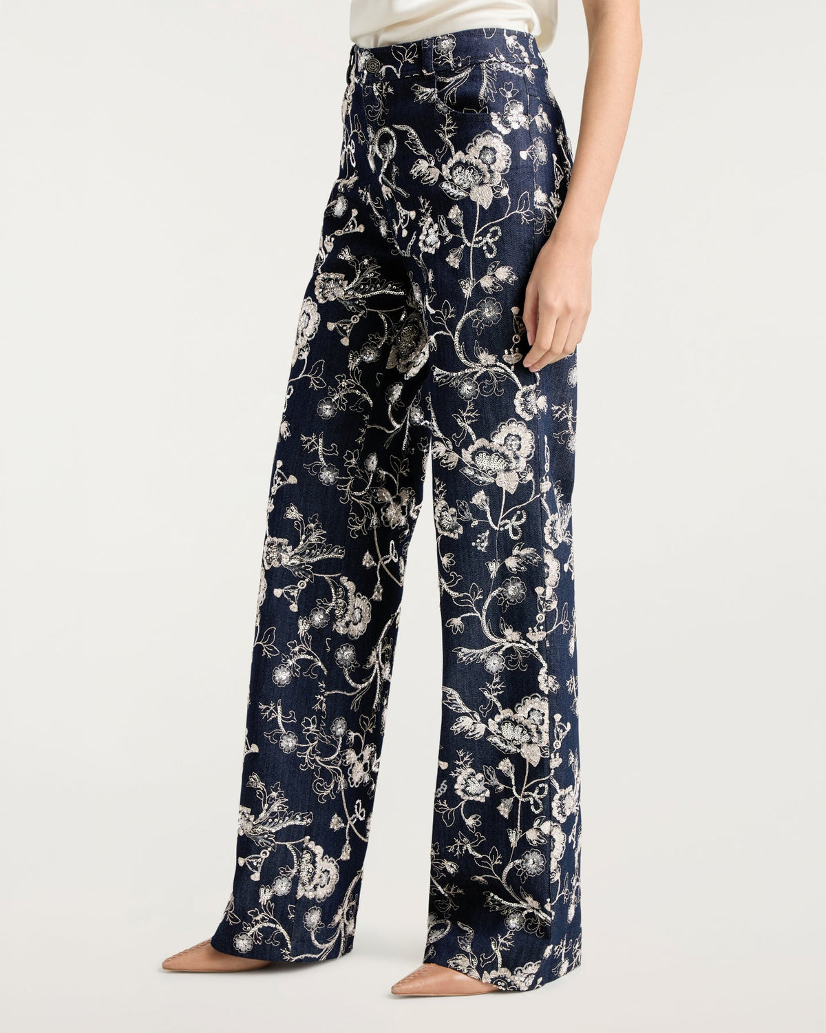 Cinq à Sept Garden Embroidered Nolita Jeans