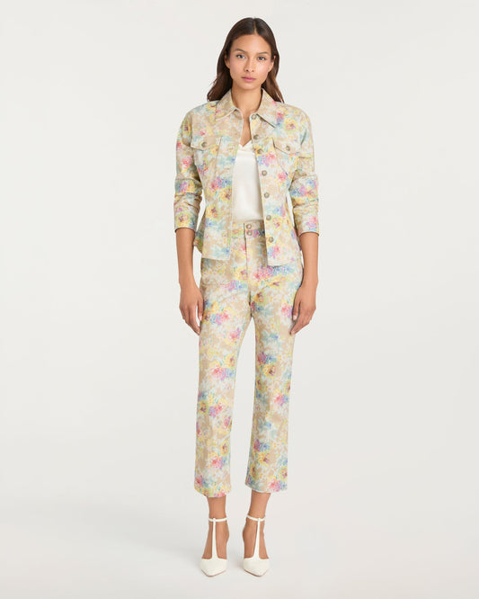 Cinq à Sept Ikat Bouquet Scrunched Canyon Jean Jacket