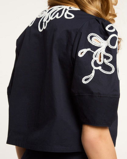 Cinq à Sept Paisley Bloom Embroidered Bellara Top