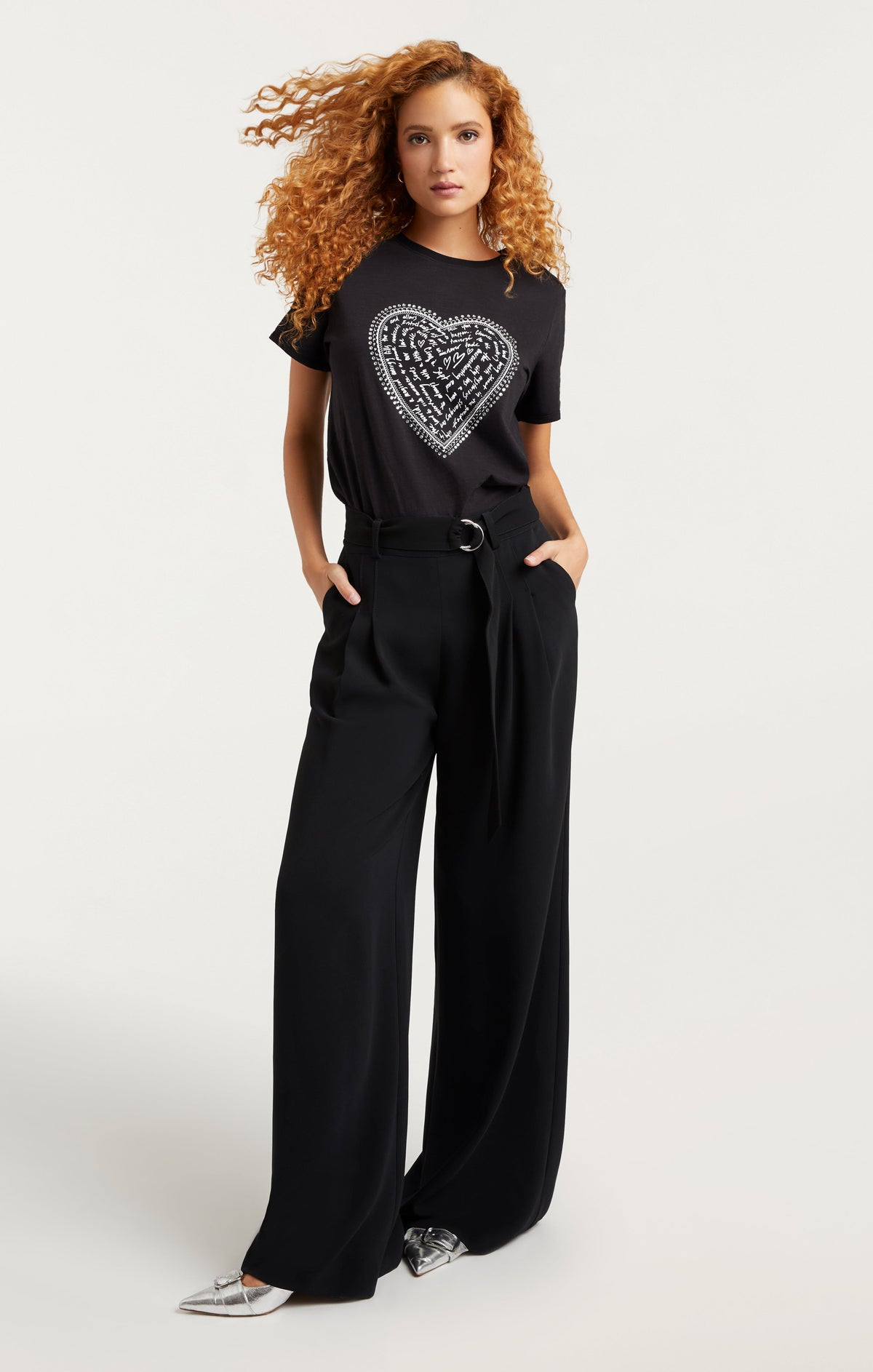 Cinq à Sept Rhinestone Love Letter Heart Tee