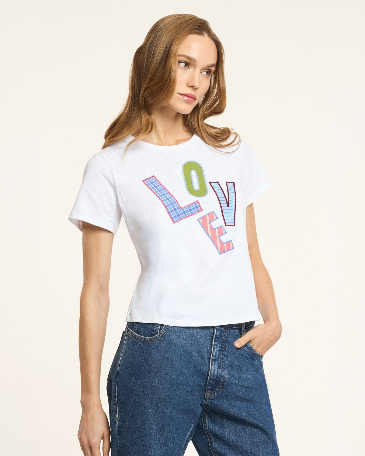 Cinq à Sept Love Collage Patch Shrunken Tee
