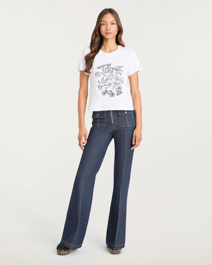 Cinq à Sept Rhinestone Paris Doodle Shrunken Tee