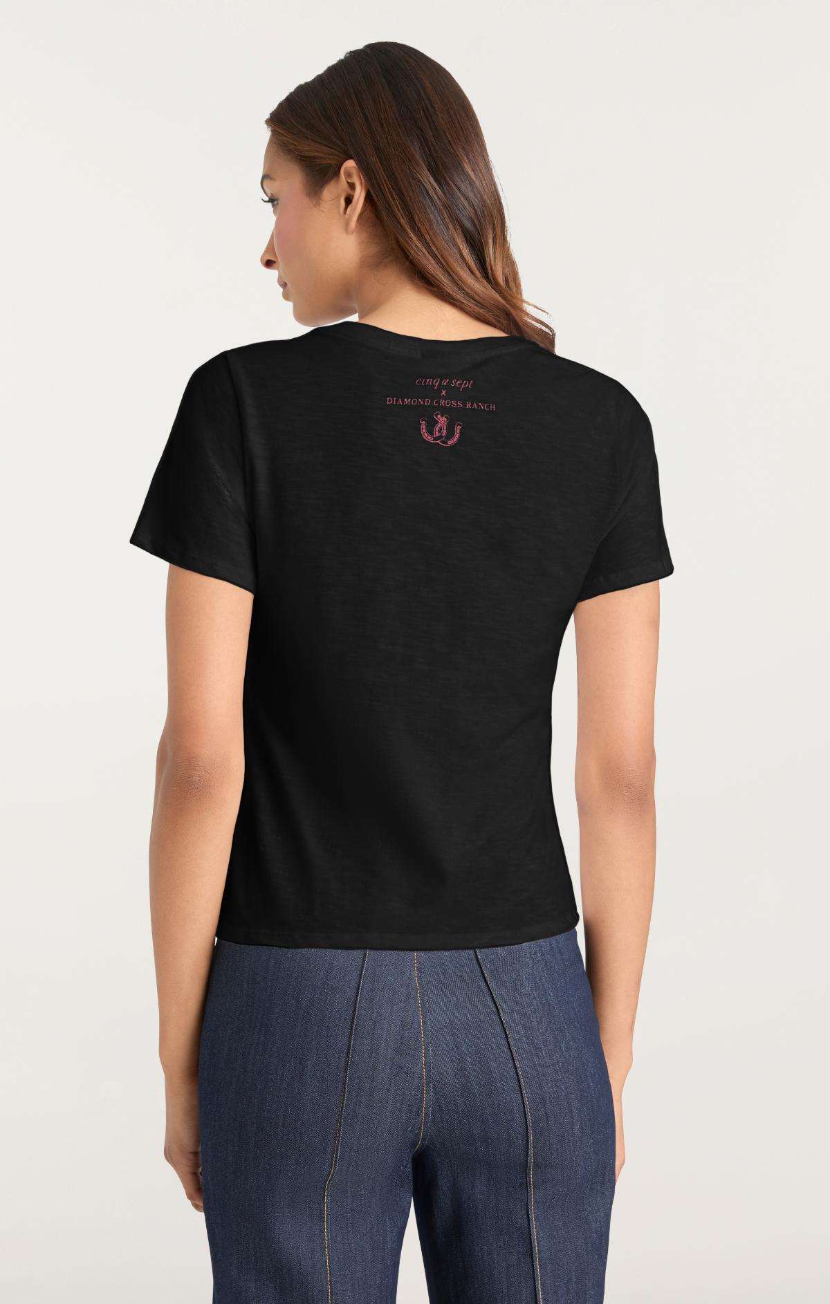 Cinq à Sept Jadore Cowboys Diamond Cross Ranch Shrunken Tee