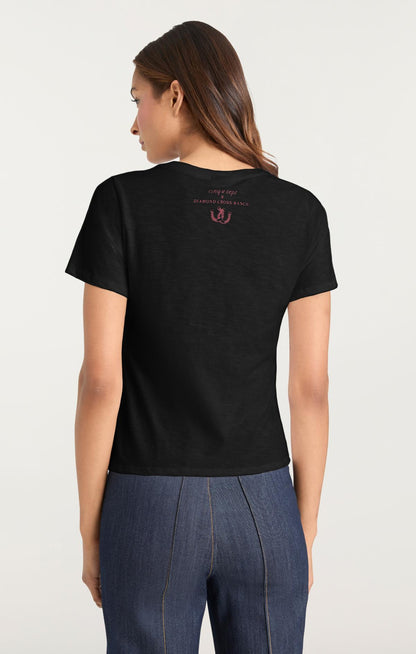Cinq à Sept Jadore Cowboys Diamond Cross Ranch Shrunken Tee