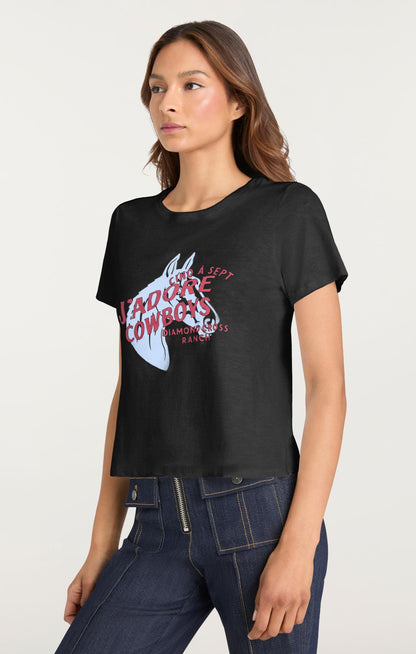 Cinq à Sept Jadore Cowboys Diamond Cross Ranch Shrunken Tee