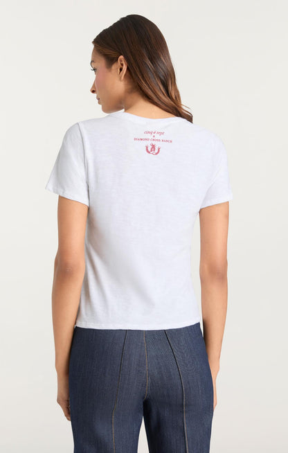 Cinq à Sept Jadore Cowboys Diamond Cross Ranch Shrunken Tee