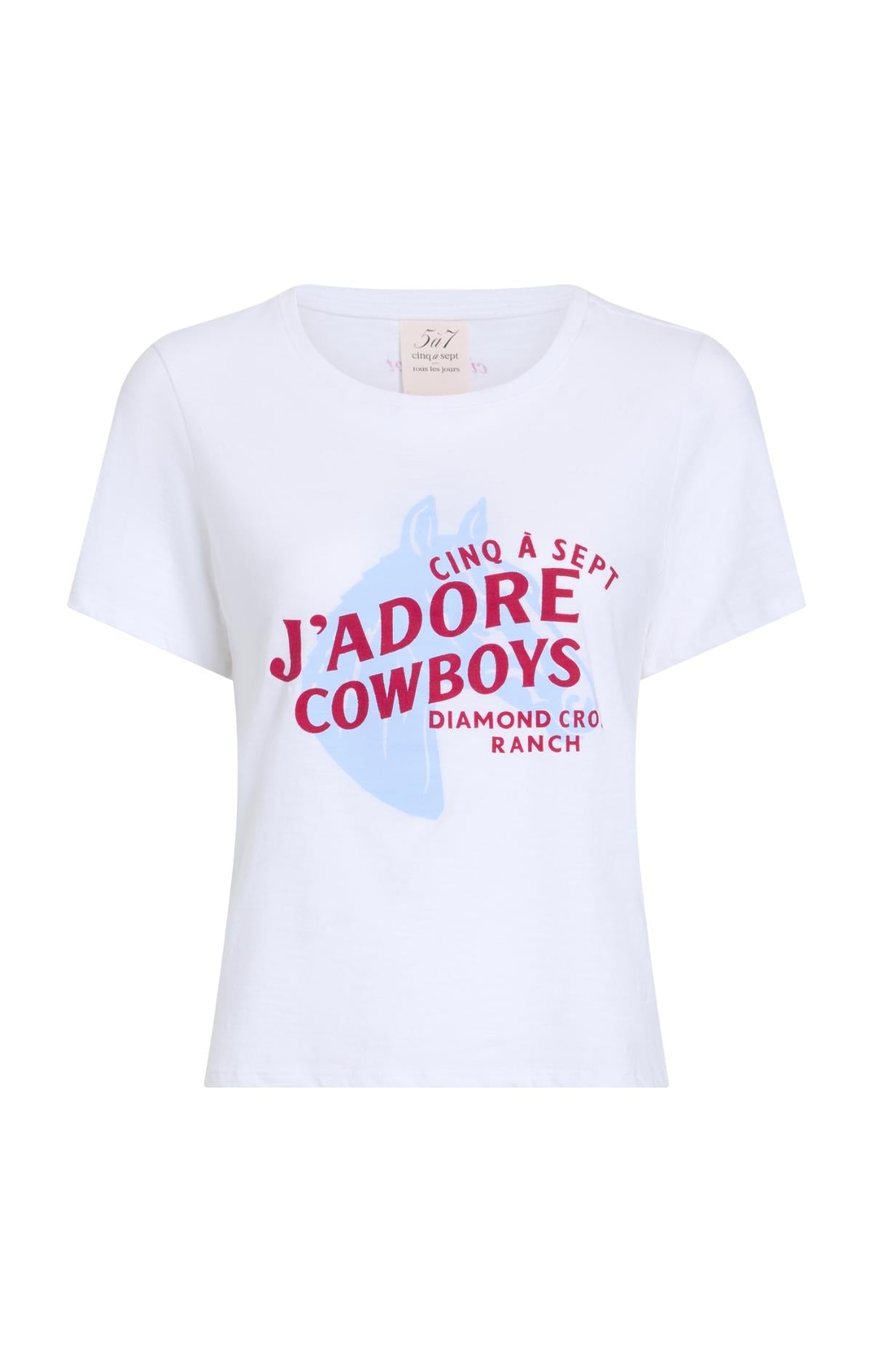 Cinq à Sept Jadore Cowboys Diamond Cross Ranch Shrunken Tee