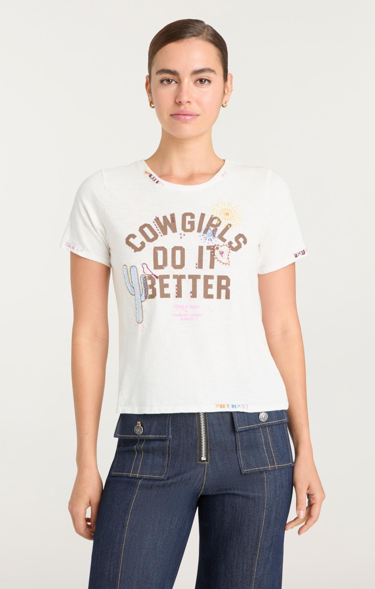 Cinq à Sept Bespoke Cowgirls Do It Better Shrunken Tee