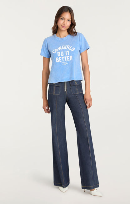 Cinq à Sept Garment Dyed Cowgirls Do It Better Shrunken Tee