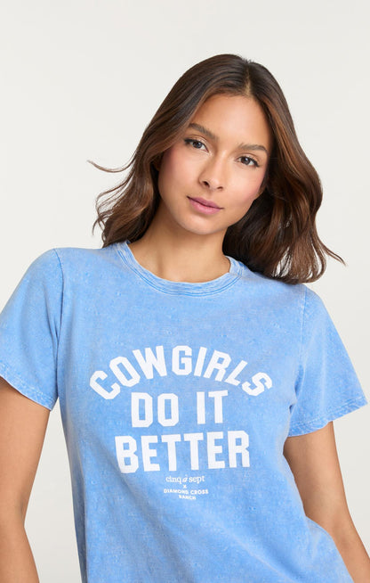 Cinq à Sept Garment Dyed Cowgirls Do It Better Shrunken Tee