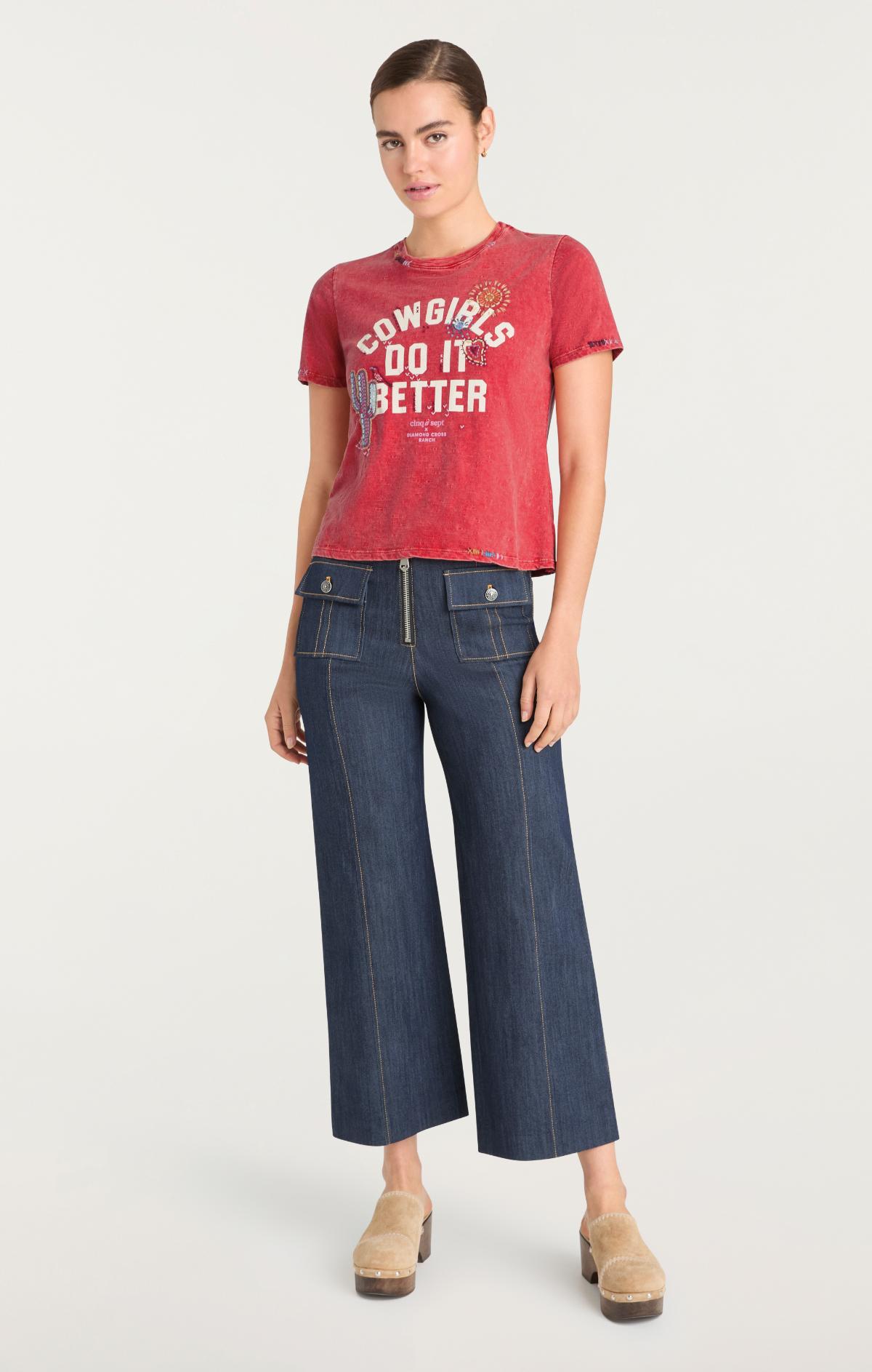 Cinq à Sept Bespoke Cowgirls Do It Better Shrunken Tee