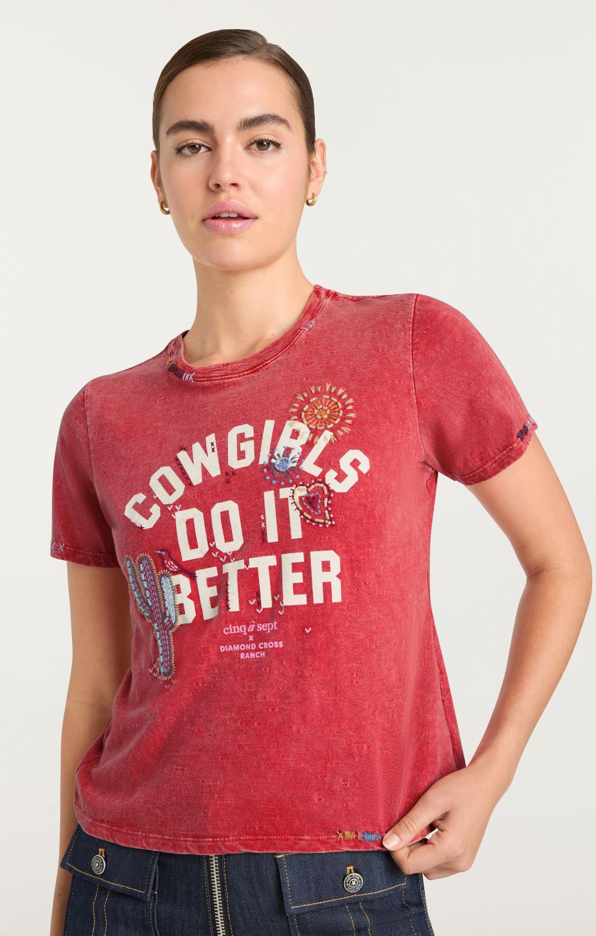 Cinq à Sept Bespoke Cowgirls Do It Better Shrunken Tee