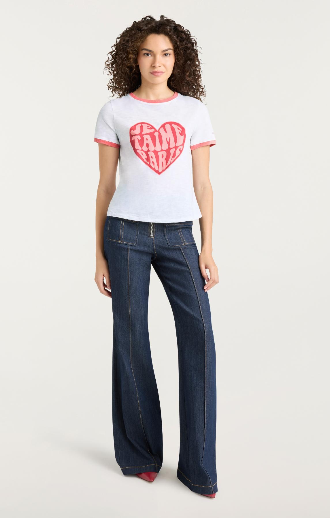 Cinq à Sept Je Taime Paris Shrunken Ringer Tee