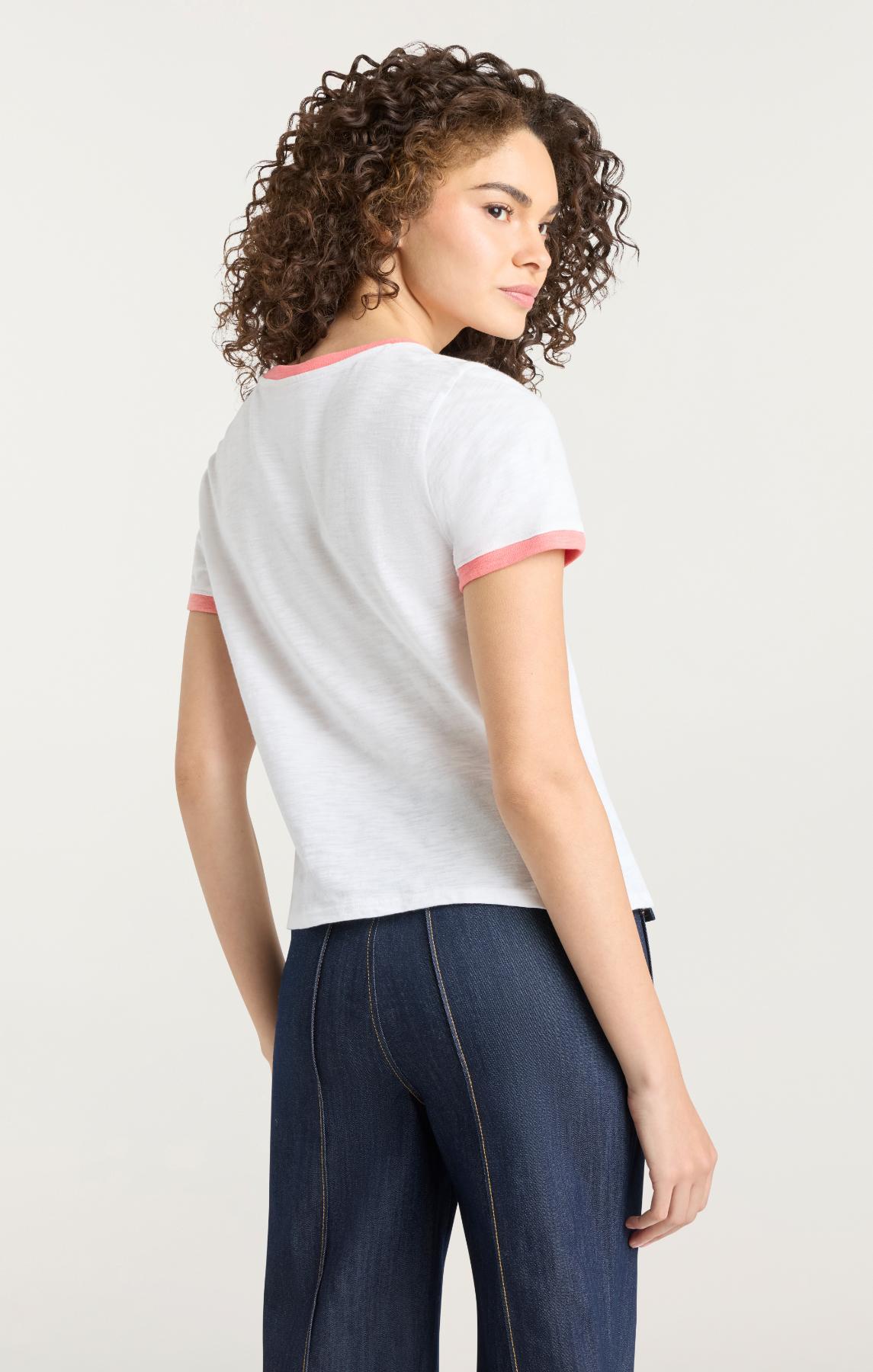Cinq à Sept Je Taime Paris Shrunken Ringer Tee