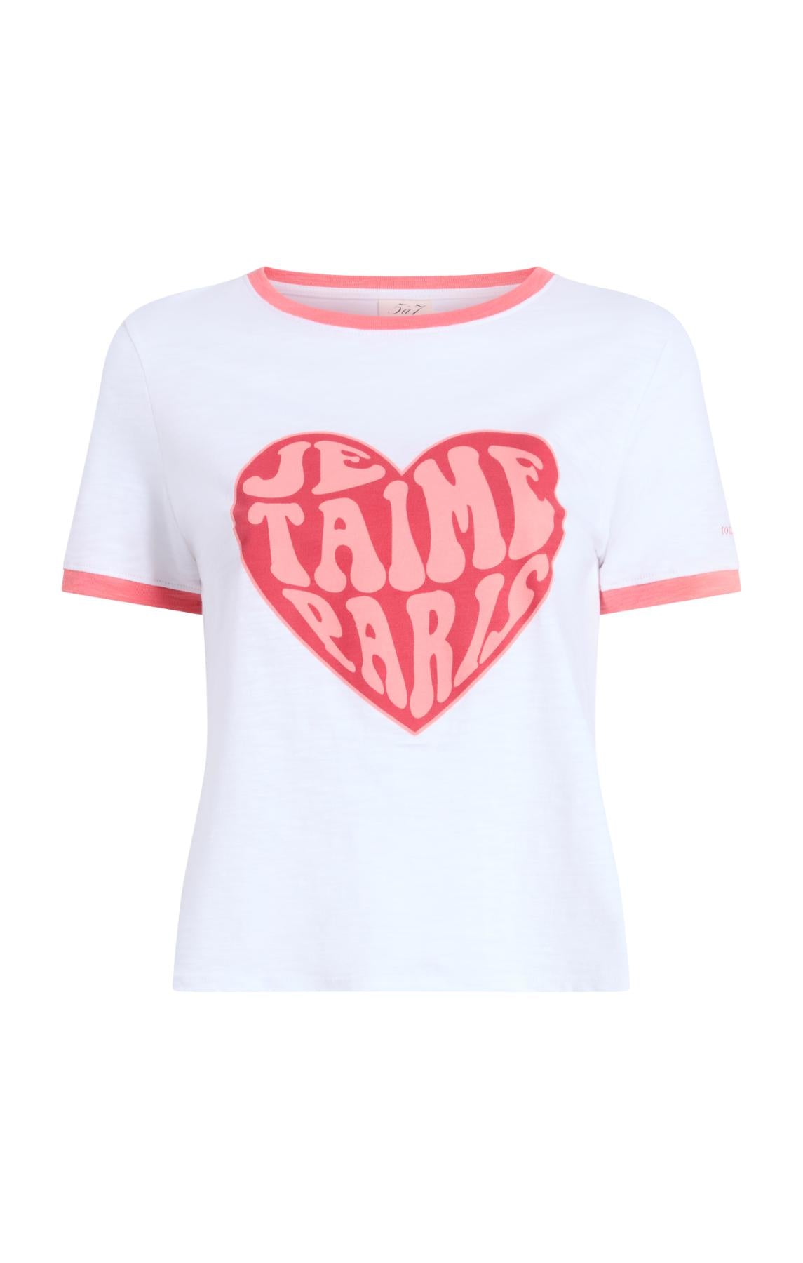 Cinq à Sept Je Taime Paris Shrunken Ringer Tee