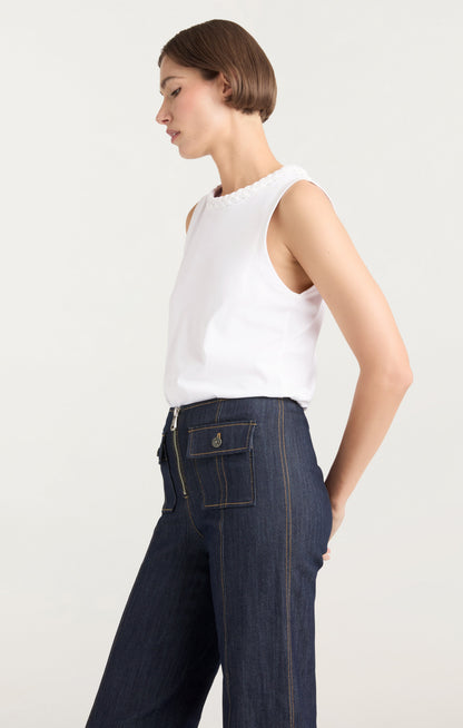 Cinq à Sept Sleeveless Braided Tee