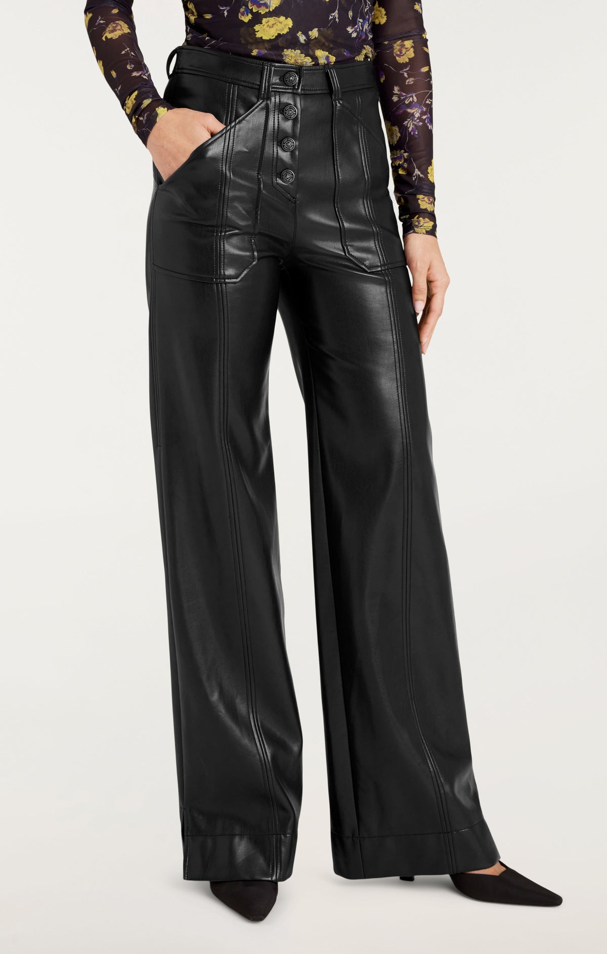 Cinq à Sept Vegan Leather Long Benji Pant