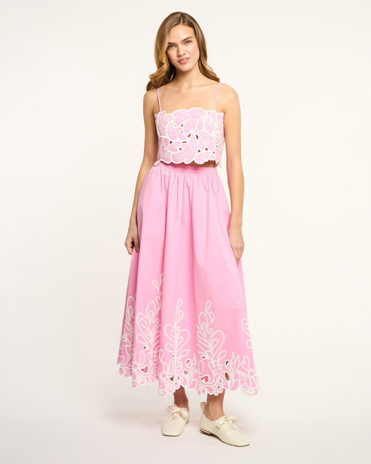 Cinq à Sept Paisley Bloom Embroidered Espe Skirt