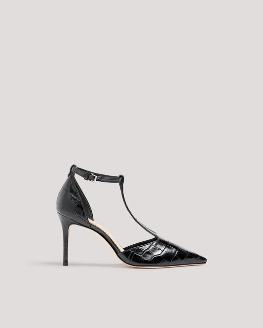 Cinq à Sept Clara Croco T Strap Pump