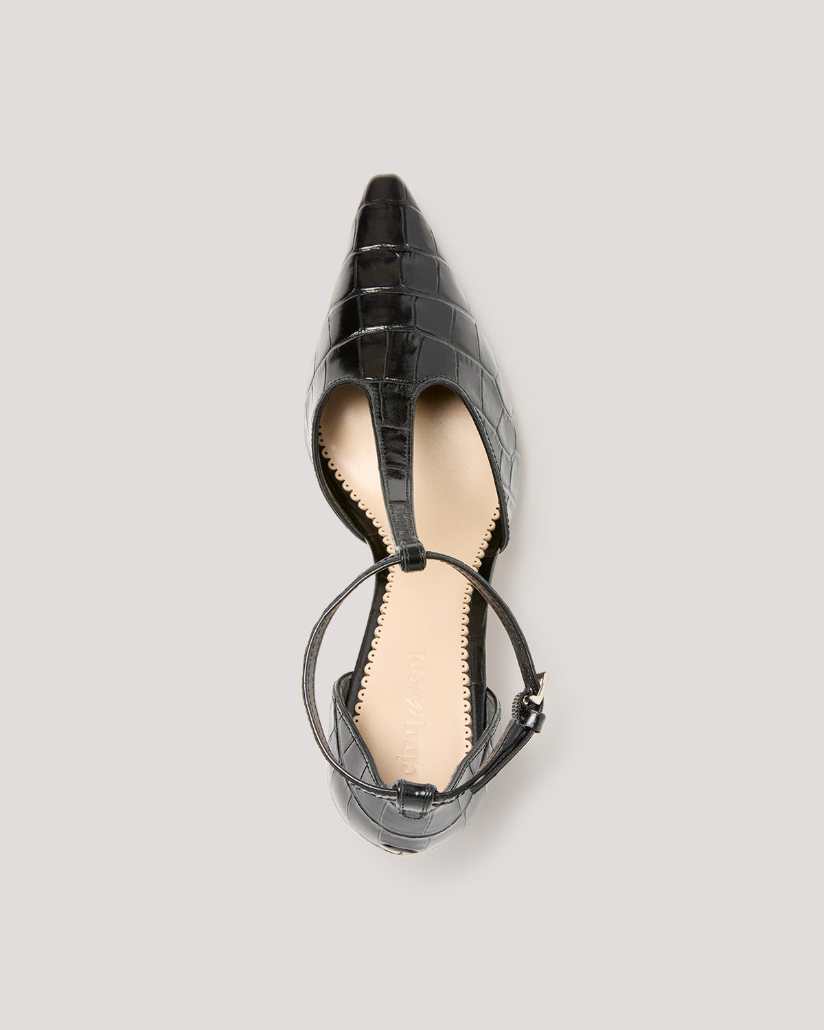 Cinq à Sept Clara Croco T Strap Pump
