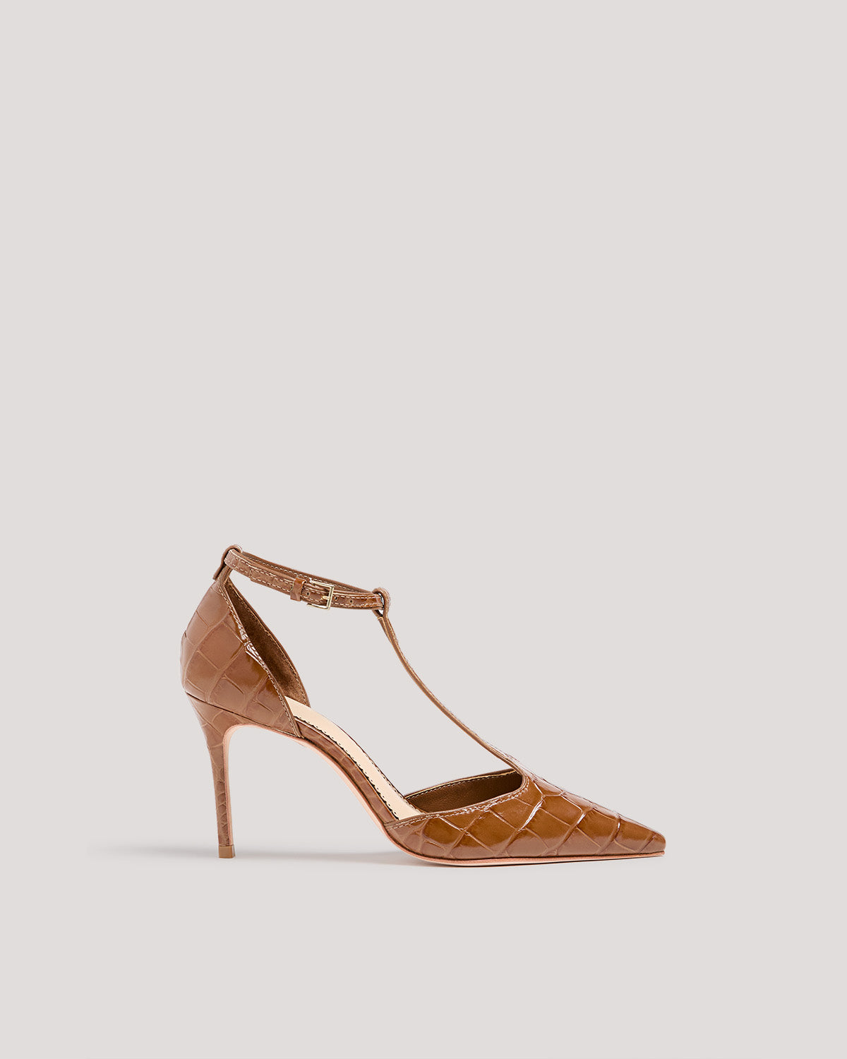 Cinq à Sept Clara Croco T Strap Pump