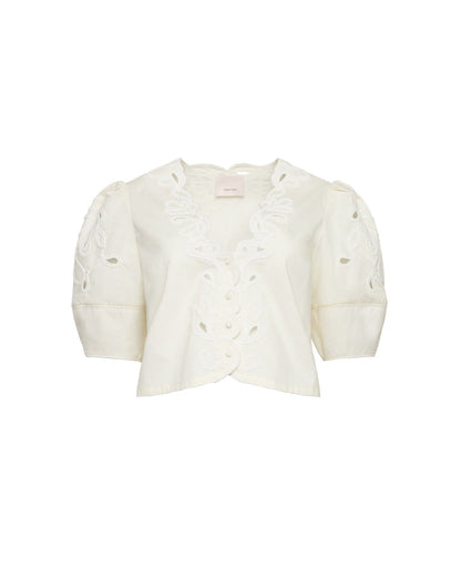 Cinq à Sept Paisley Bloom Embroidered Bellara Top