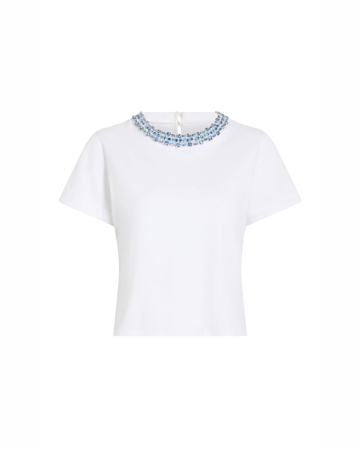 Cinq à Sept Rhinestone Border Shrunken Tee