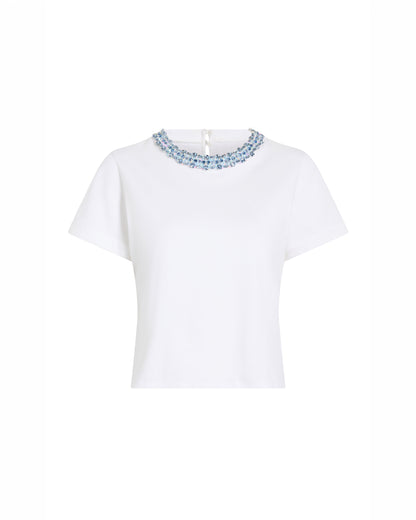 Cinq à Sept Rhinestone Border Shrunken Tee