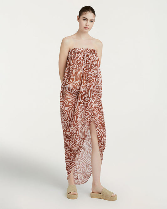 Cinq à Sept Woodblock Zebra Libbie Coverup