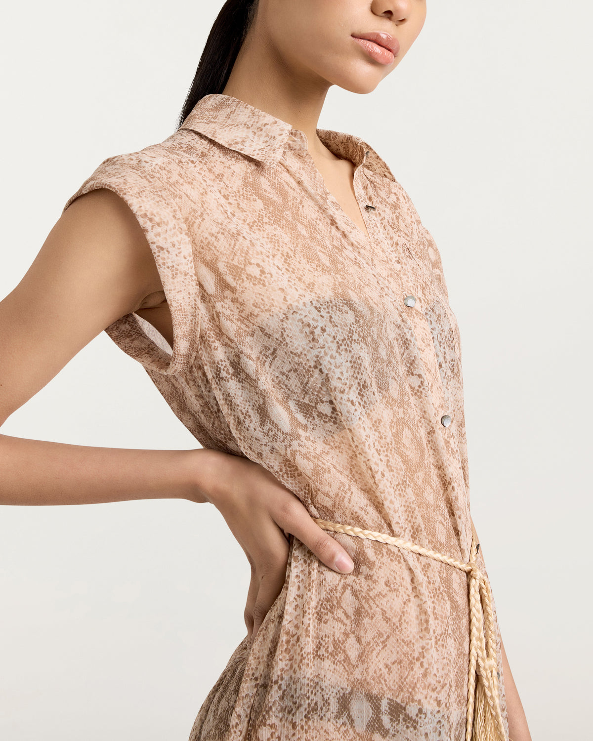 Cinq à Sept Snake Sleeveless Melanie Coverup