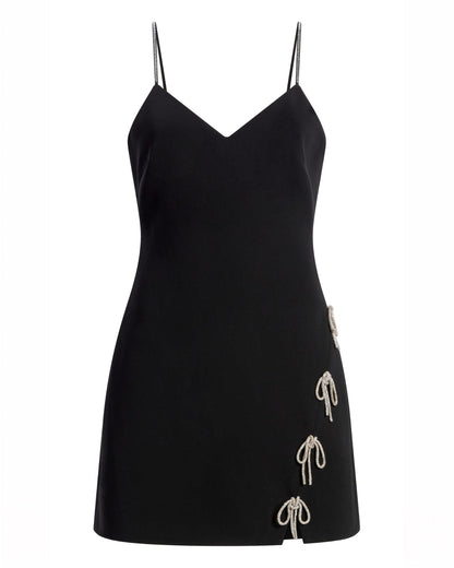 Cinq à Sept Corded Rhinestone Bow Rella Dress