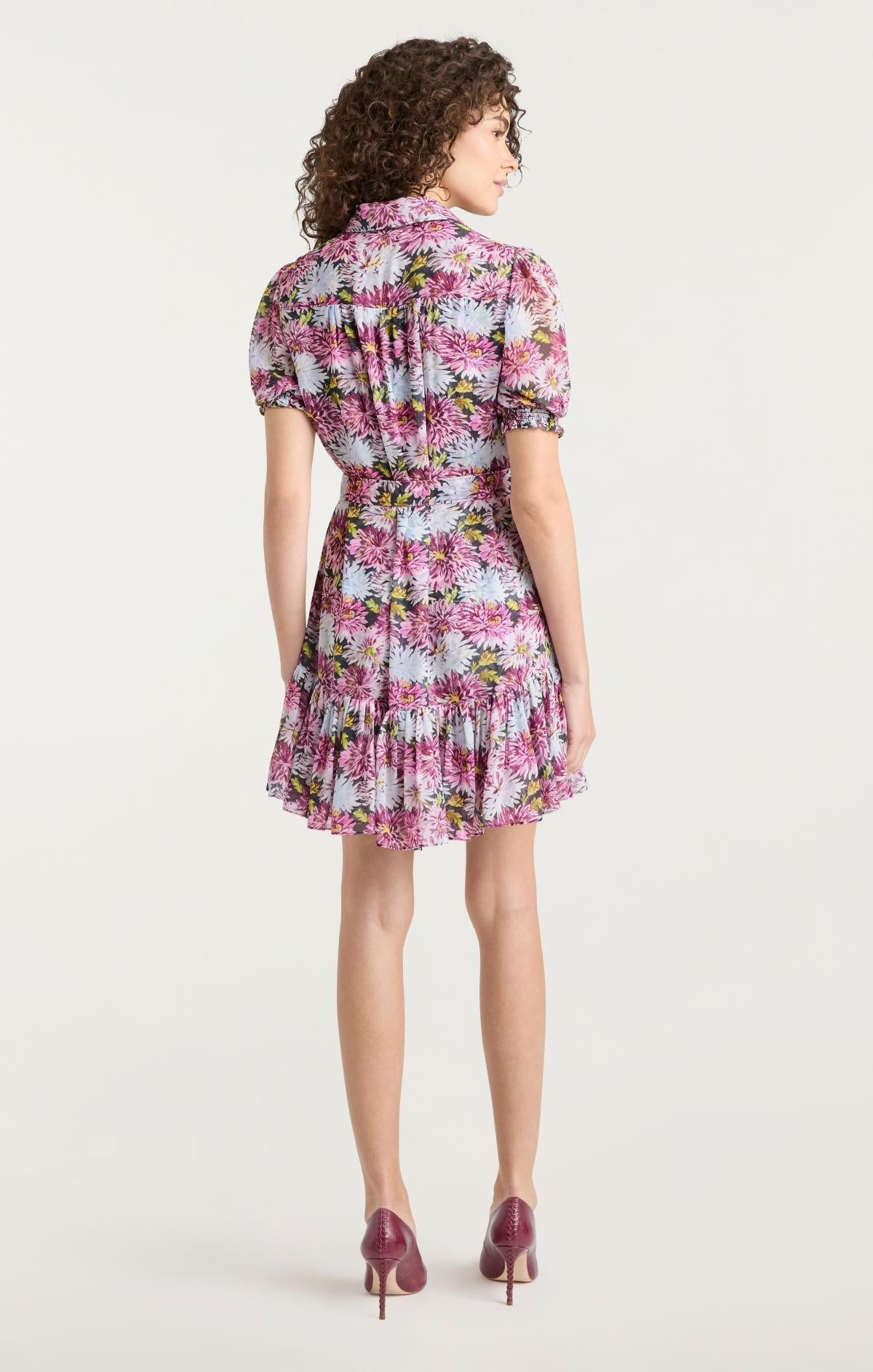 Cinq à Sept Dahlia Print Halbini Dress