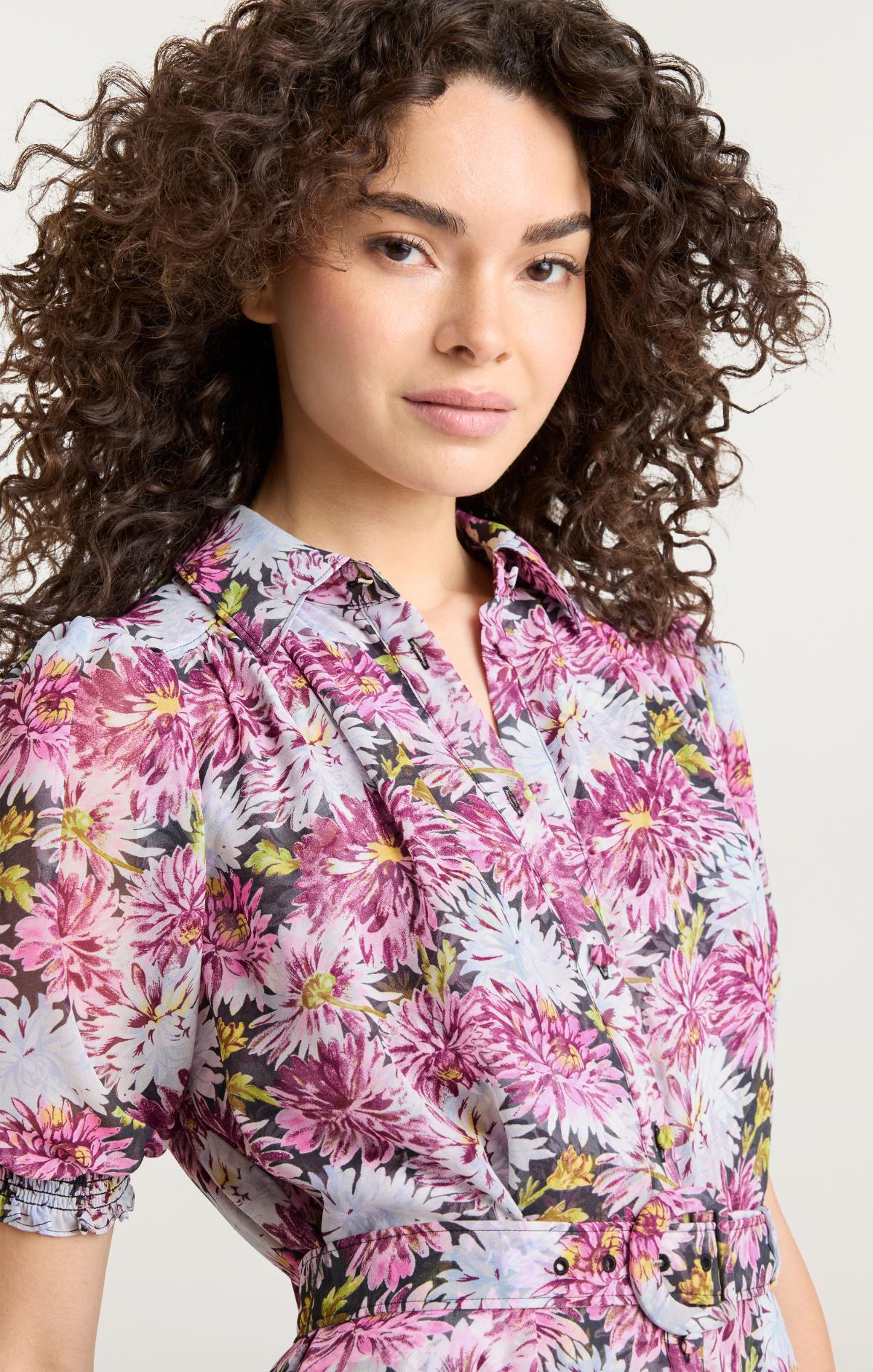 Cinq à Sept Dahlia Print Halbini Dress