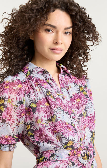 Cinq à Sept Dahlia Print Halbini Dress