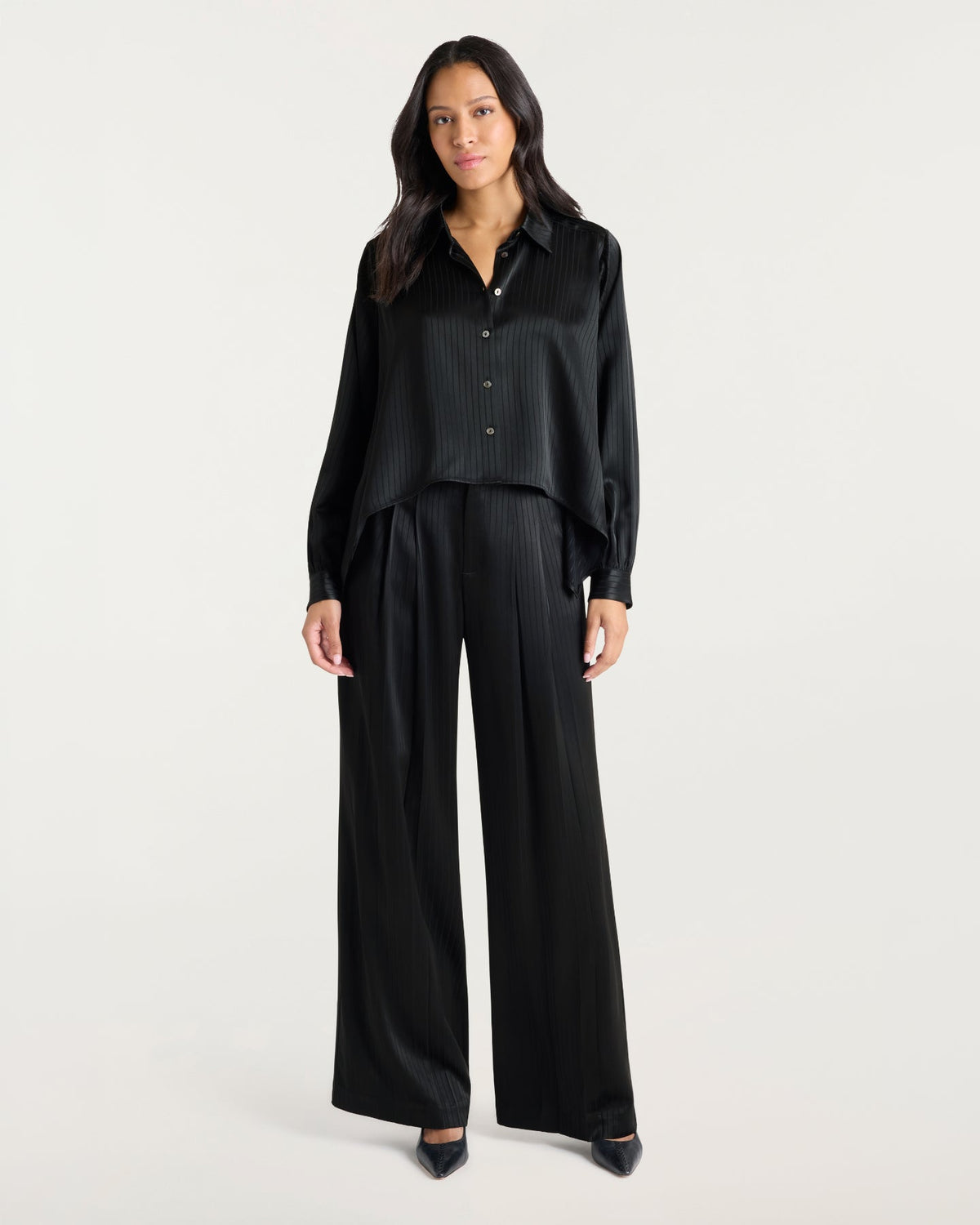 Cinq à Sept Georgia Satin Stripe Gasira Top