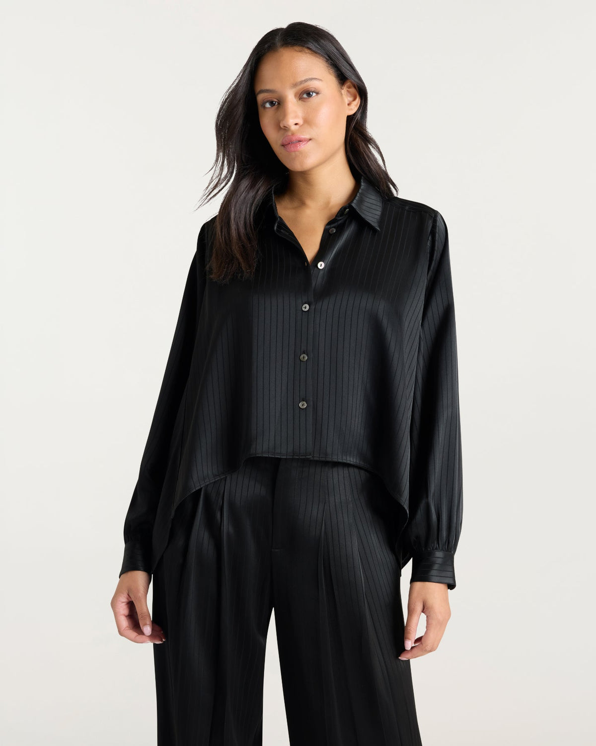 Cinq à Sept Georgia Satin Stripe Gasira Top
