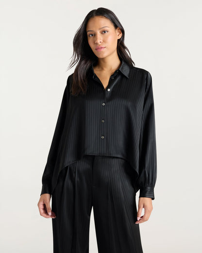 Cinq à Sept Georgia Satin Stripe Gasira Top