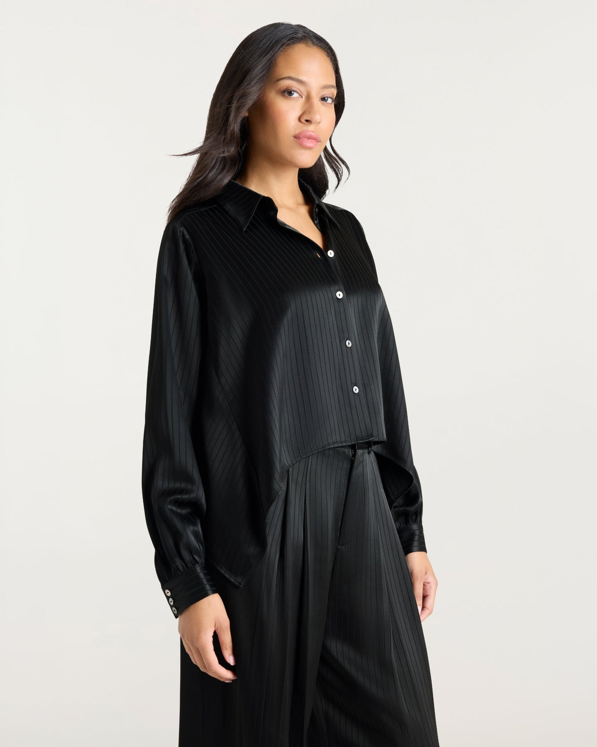 Cinq à Sept Georgia Satin Stripe Gasira Top