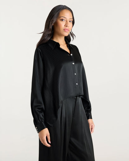 Cinq à Sept Georgia Satin Stripe Gasira Top