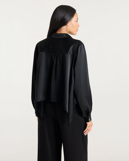Cinq à Sept Georgia Satin Stripe Gasira Top