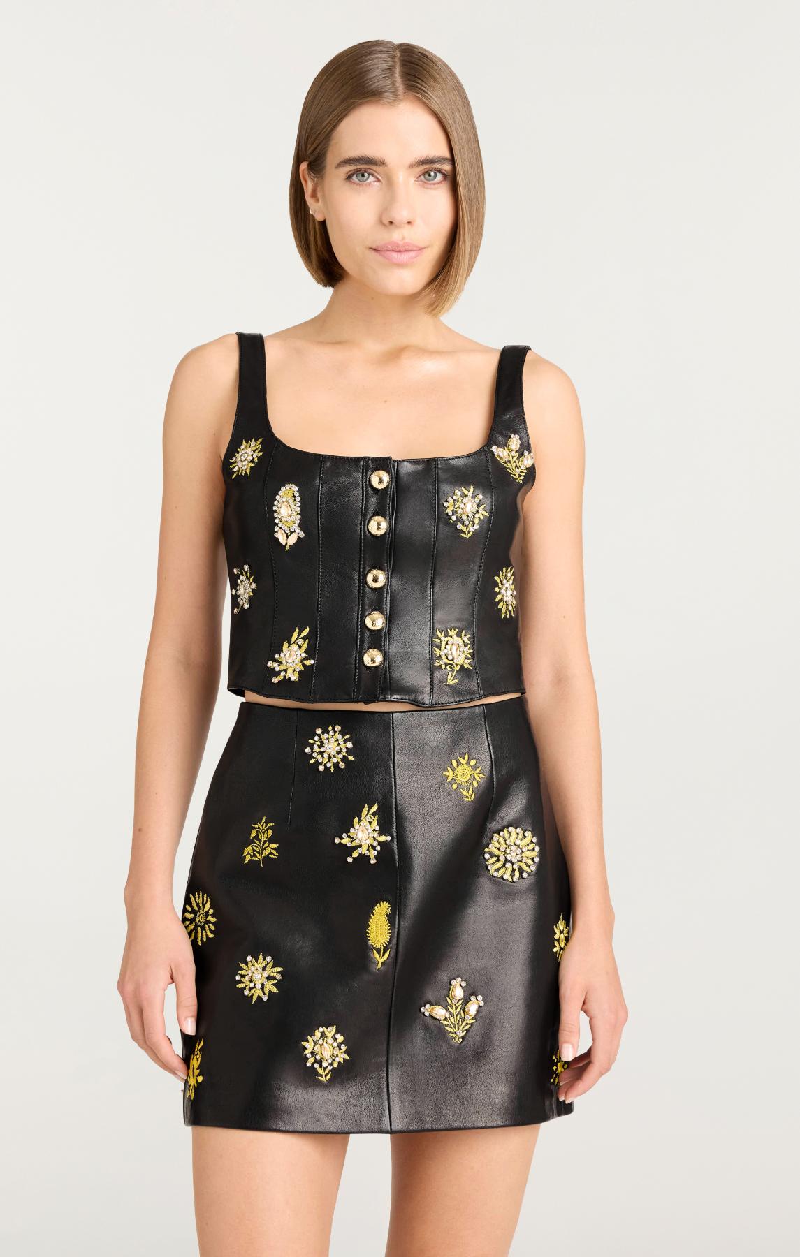 Cinq à Sept Leila Leather Sarita Top