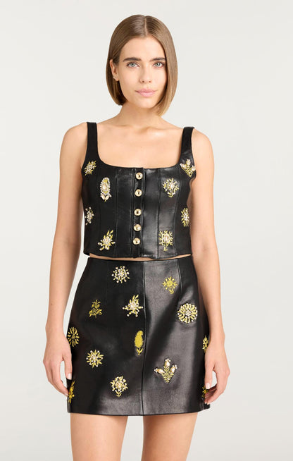Cinq à Sept Leila Leather Sarita Top