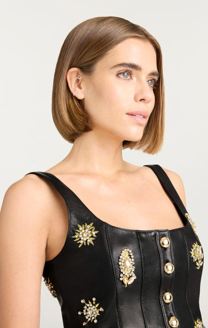 Cinq à Sept Leila Leather Sarita Top