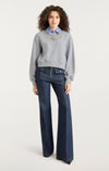 Heather Grey/blue Stripe