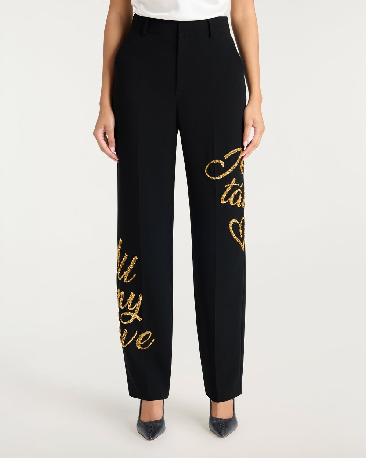 Cinq à Sept Crushed Sequin Loveletter Collins Pant